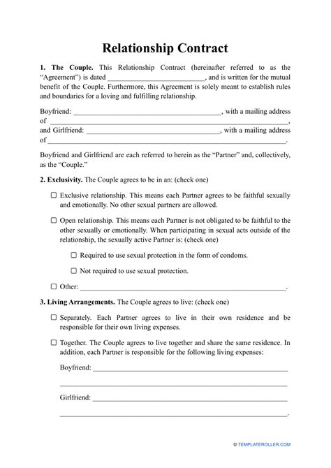 Teen dating contract